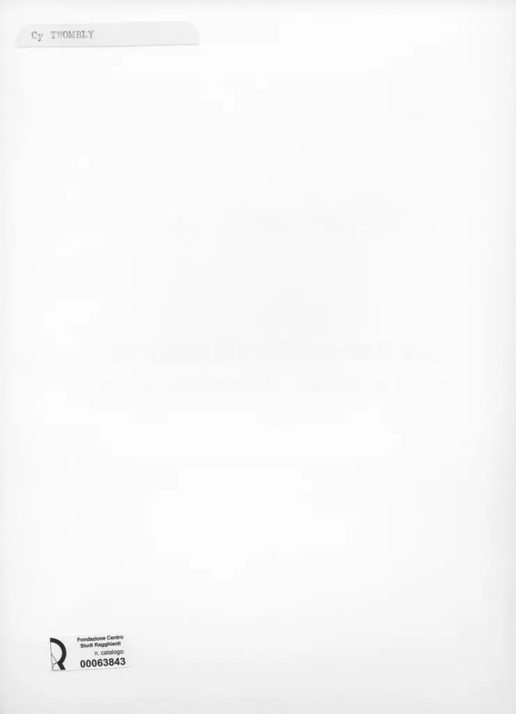 Anonimo , Twombly, Cy - sec. XIX - Composizione , retro