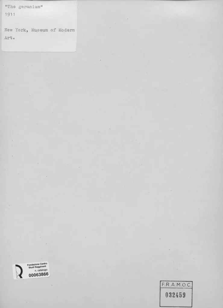 Anonimo , Weber, Max - sec. XX - The geranium , retro