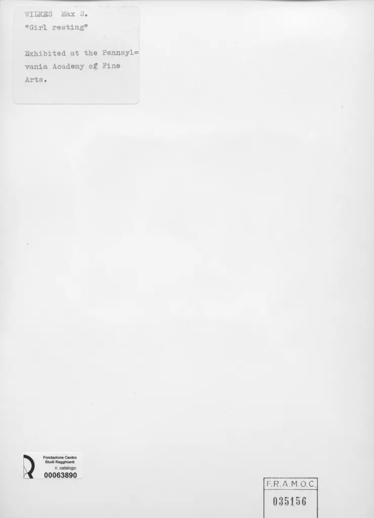 Anonimo , Wilkes, Max S. - sec. XX - Girl resting , retro