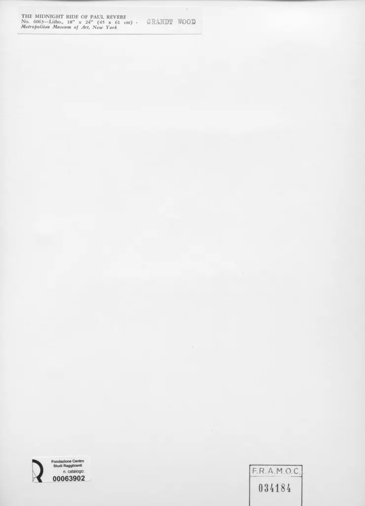 Anonimo , Wood, Grant - sec. XX - The Midnight Ride of Paul Revere , retro