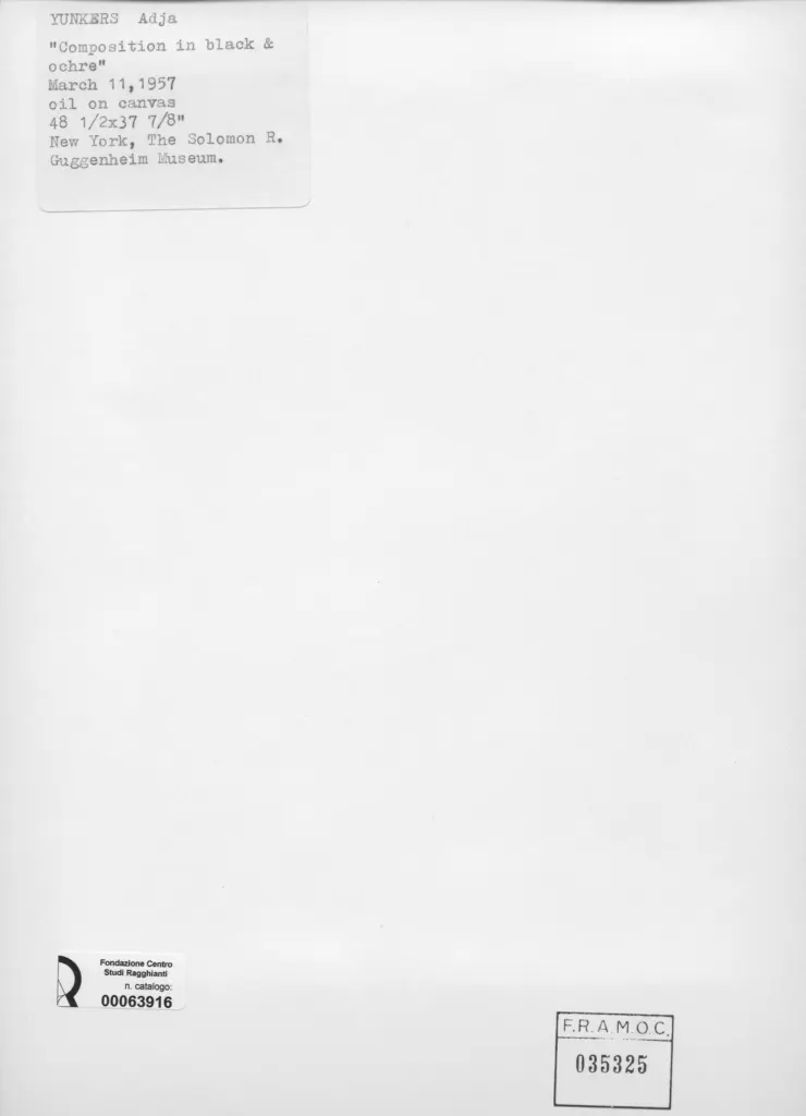 Anonimo , Yunkers, Adja - sec. XX - Composition in black and ochre , retro