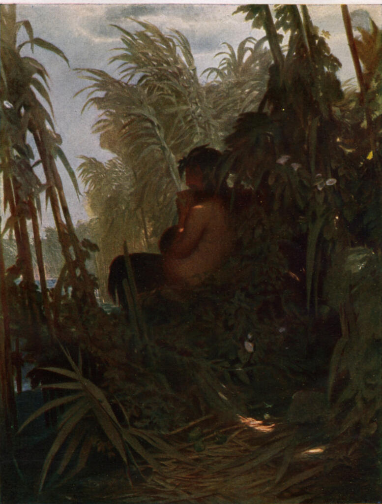 Anonimo , Böcklin, Arnold - sec. XIX - Pan nella foresta , fronte