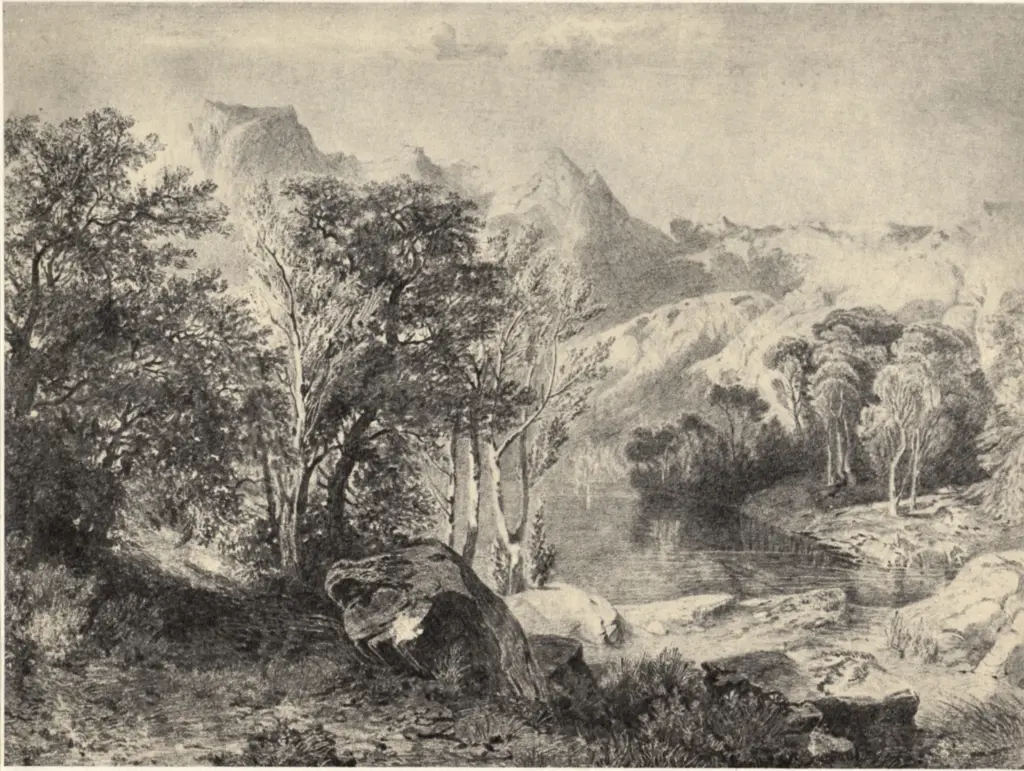 Anonimo , Calame, Alexandre - sec. XIX - Paesaggio , fronte