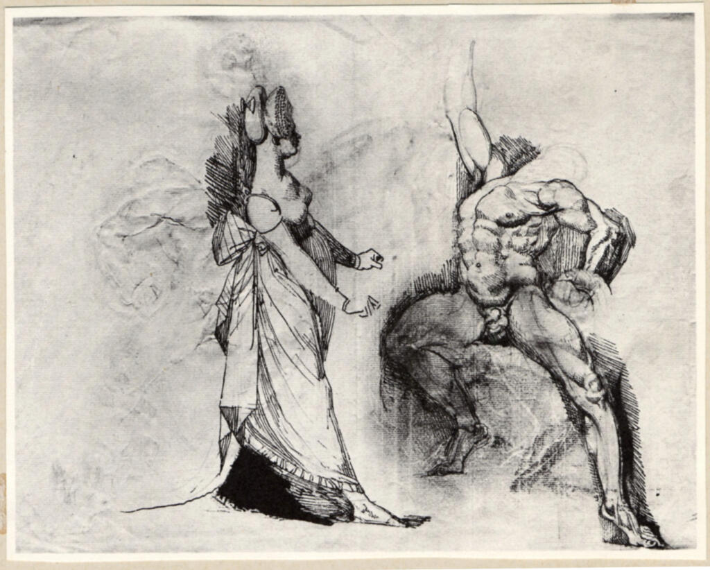 Anonimo , Füssli, Johann Heinrich - sec. XVIII - Signora davanti al "Laocoonte" , fronte