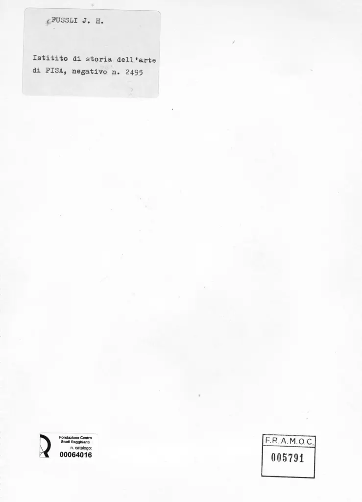 Anonimo , F&uuml;ssli, Johann Heinrich - sec. XIX - Ritratto , retro