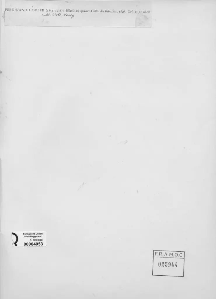 Anonimo , Hodler, Ferdinand - sec. XIX - Bildnis der sp&auml;teren Gattin des K&uuml;nstlers , retro