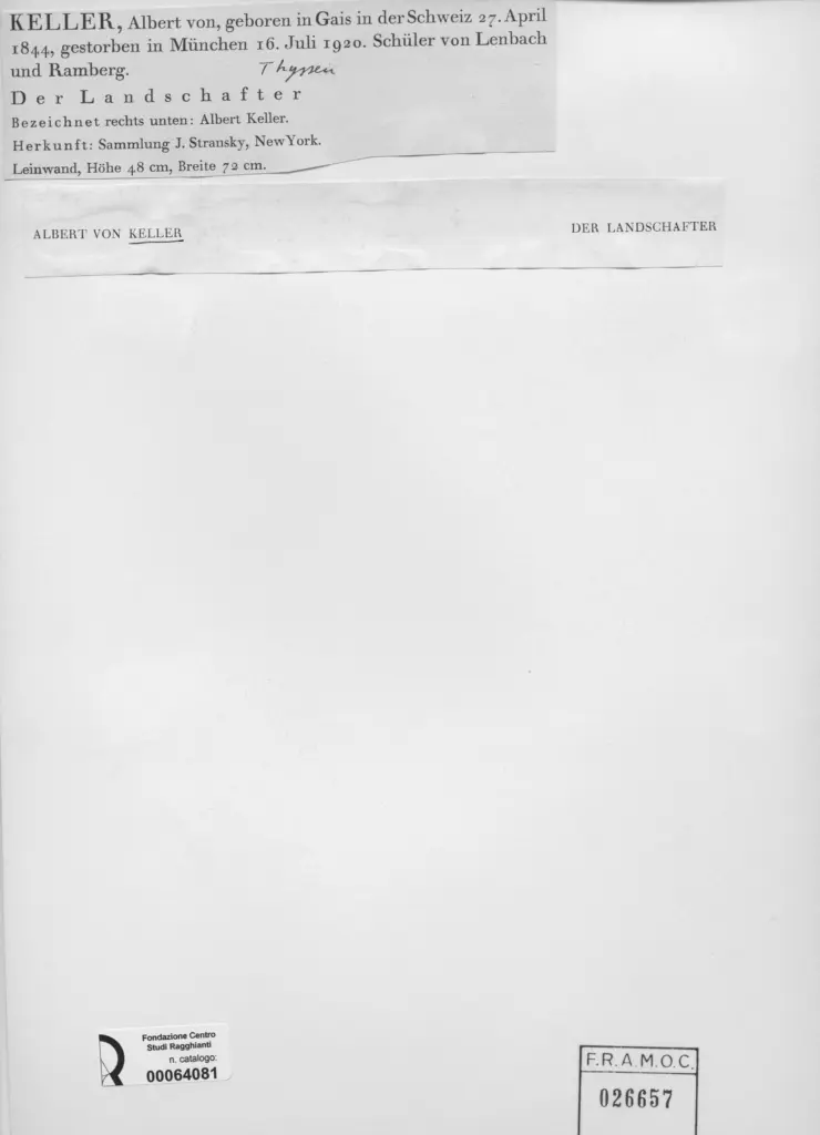 Anonimo , von Keller, Albert - sec. XIX - Der Landschafter , retro