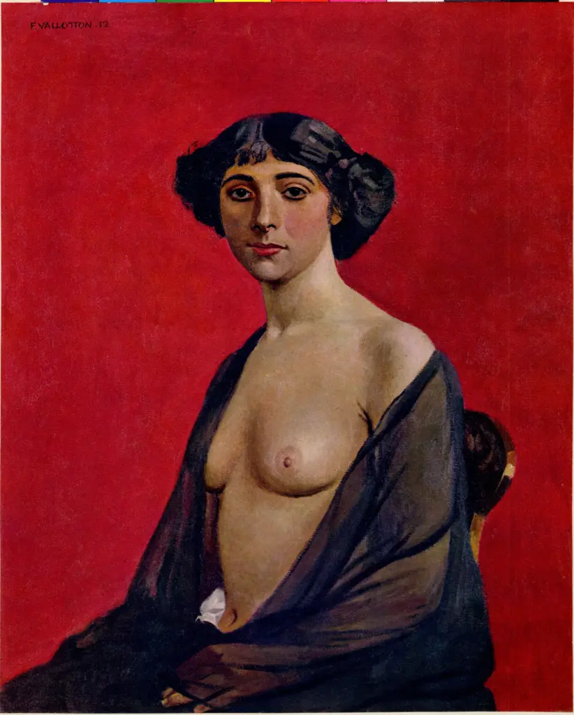 Anonimo , Vallotton, Felix - sec. XX - Ritratto col fondo granato , fronte