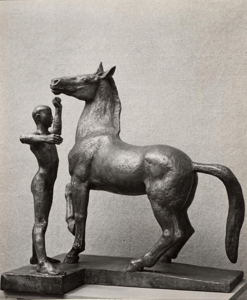 Fotografia Ferruzzi , Banninger, Charles Otto - sec. XX - Gruppo di cavalli e ragazzo , fronte