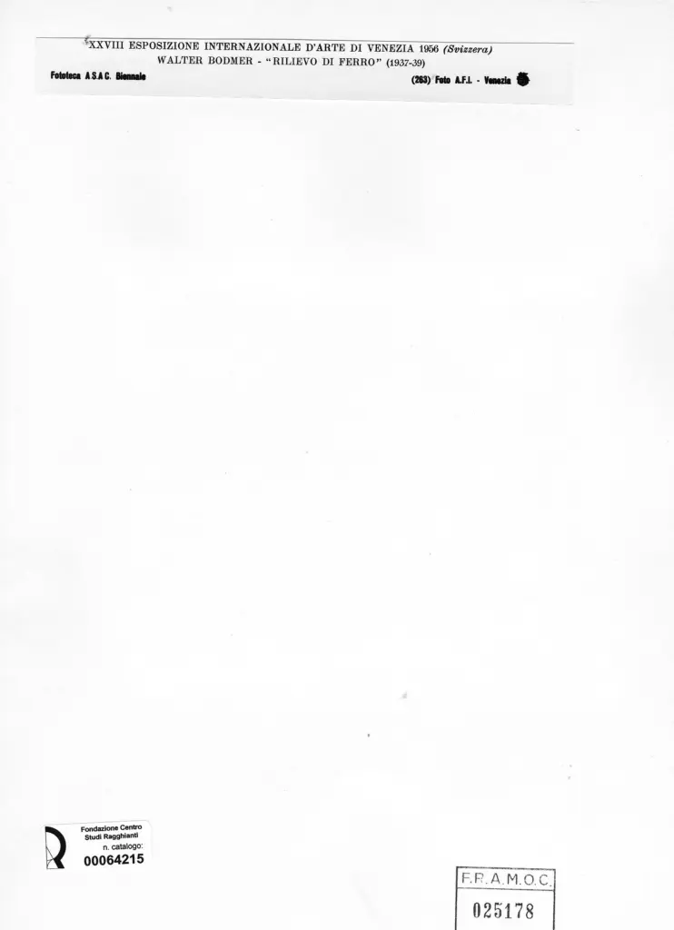 Anonimo , Bodmer, Walter - sec. XX - Rilievo di ferro , retro