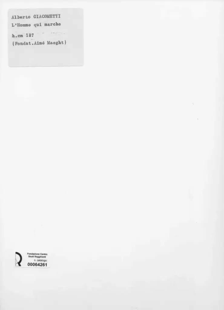 Anonimo , Giacometti, Alberto - sec. XX - L'homme qui marche , retro