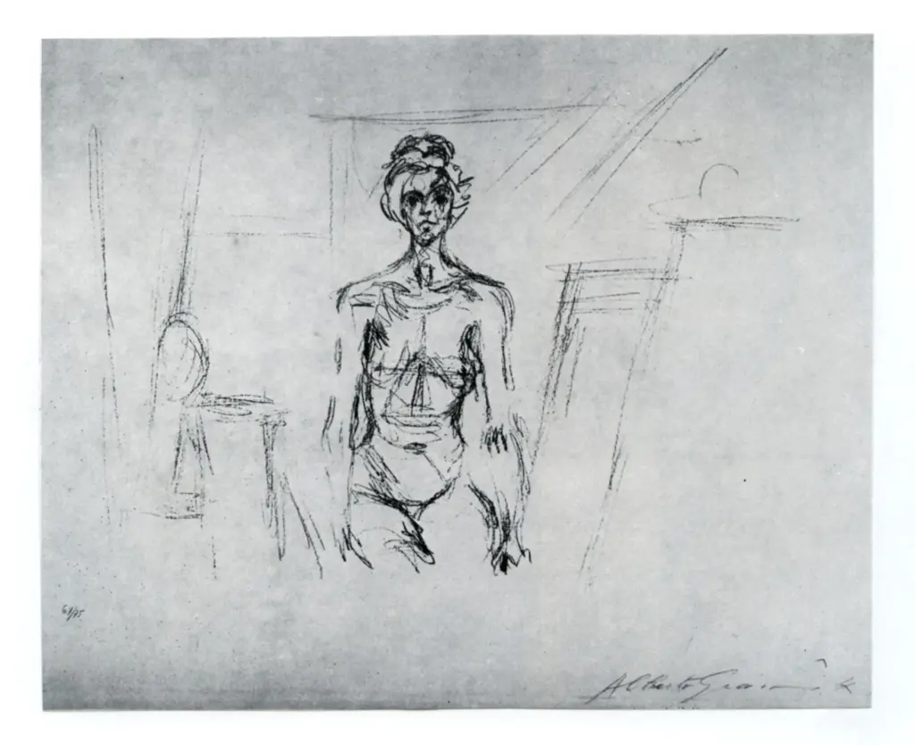Anonimo , Giacometti, Alberto - sec. XX - Seated nude , fronte