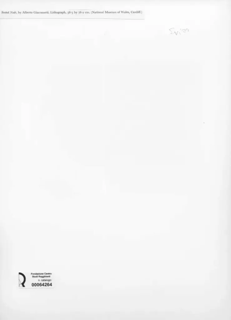 Anonimo , Giacometti, Alberto - sec. XX - Seated nude , retro
