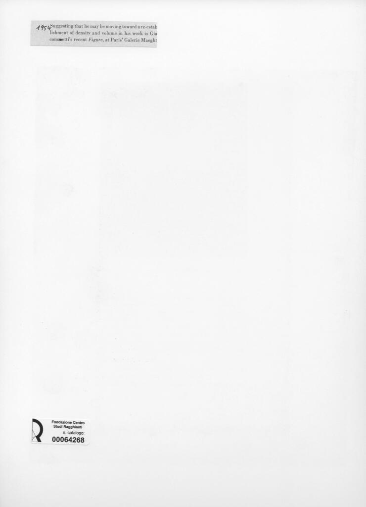 Anonimo , Giacometti, Alberto - sec. XX - Figure , retro