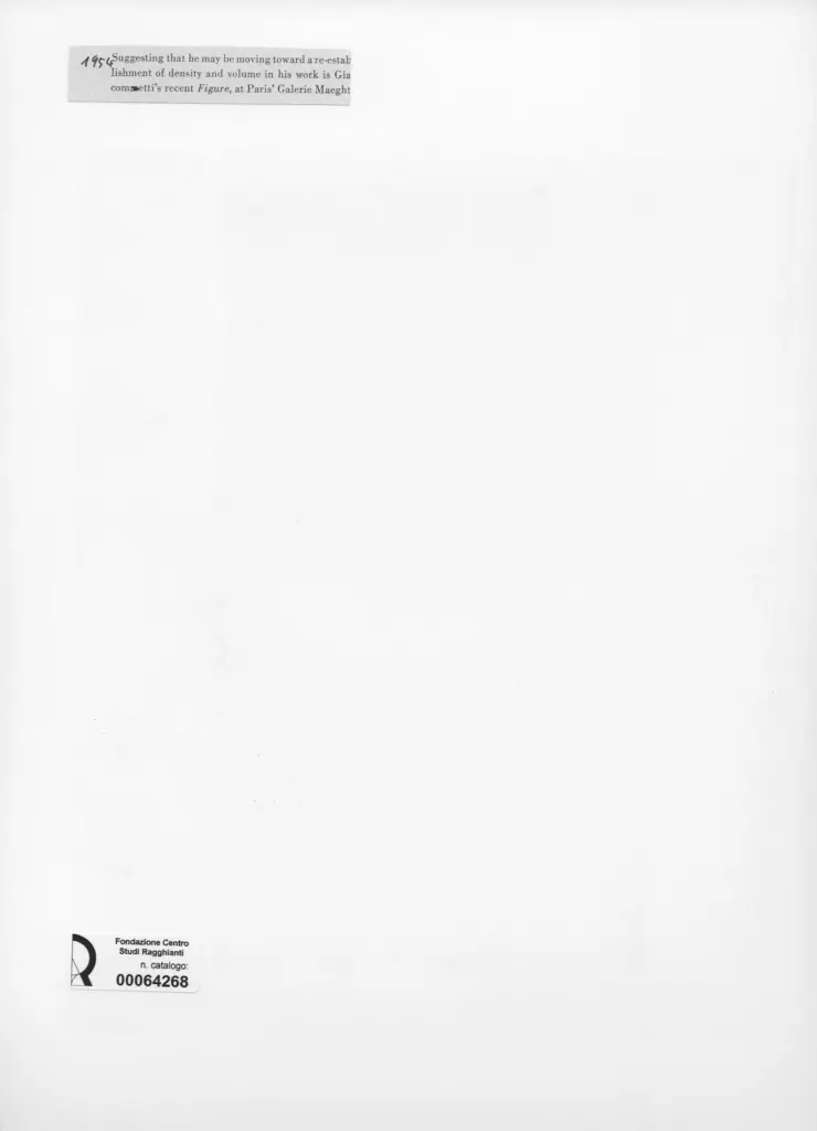 Anonimo , Giacometti, Alberto - sec. XX - Figure , retro