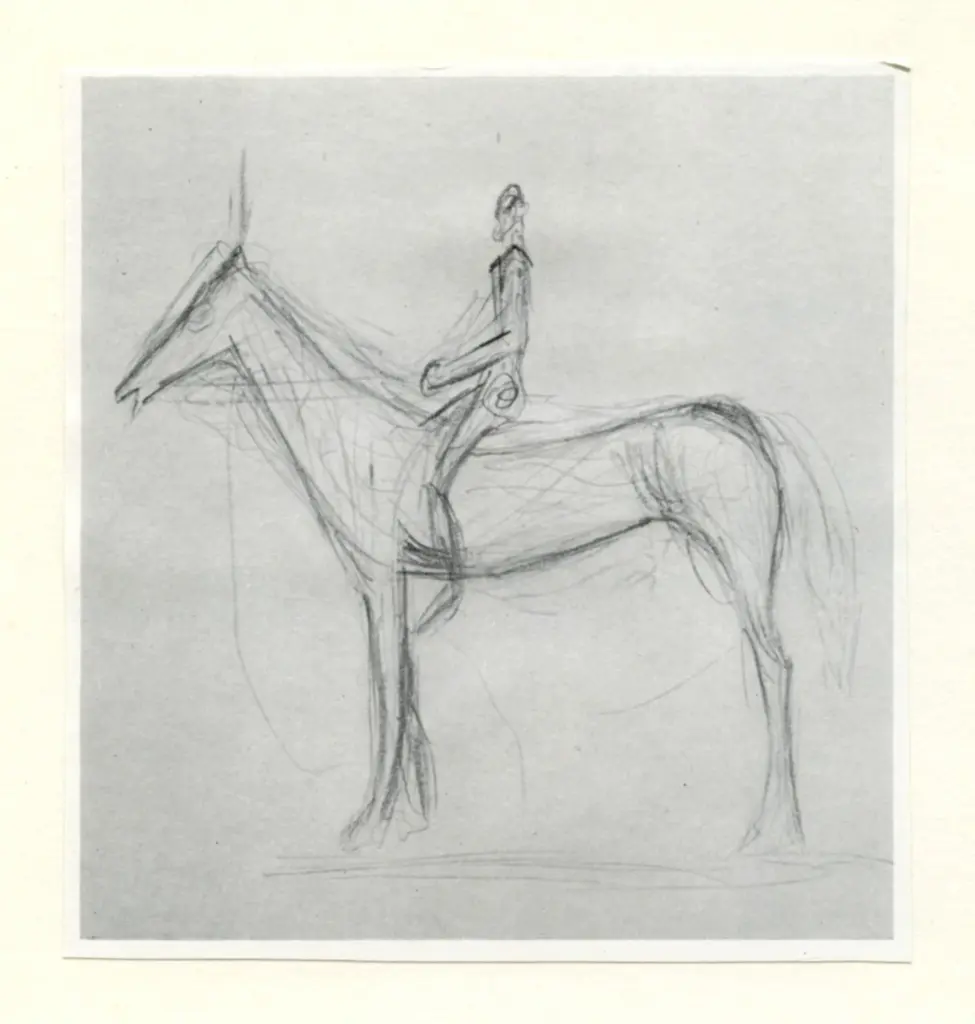Anonimo , Giacometti, Alberto - sec. XX - Personnage &agrave; Cheval , fronte