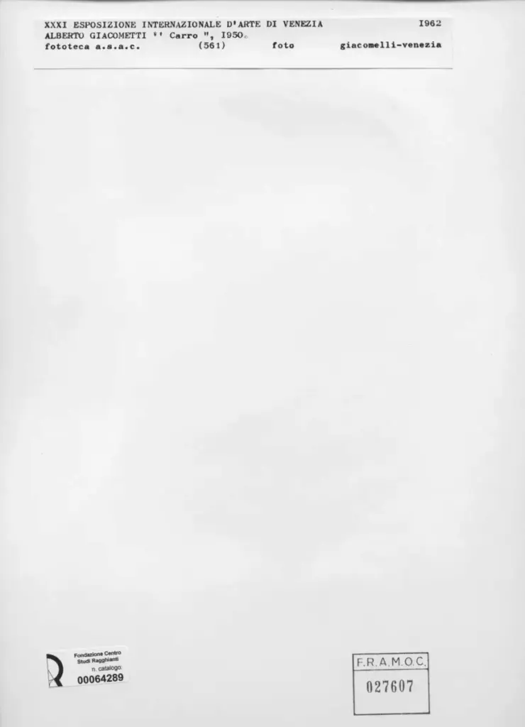 Giacomelli , Giacometti, Alberto - sec. XX - Carro , retro