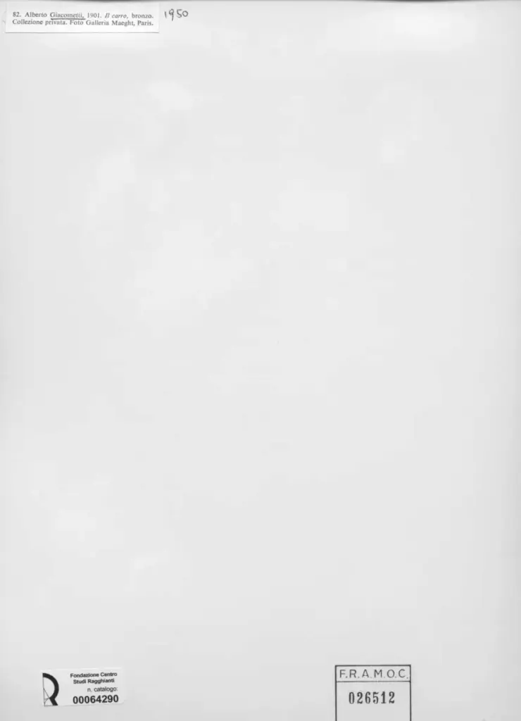 Galleria Maeght , Giacometti, Alberto - sec. XX - Il carro , retro