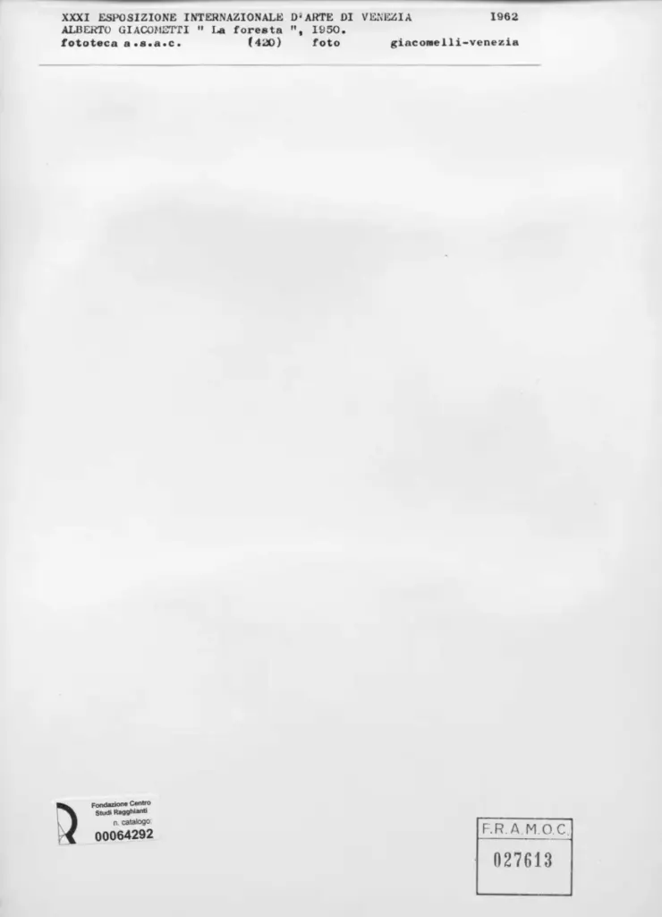 Giacomelli , Giacometti, Alberto - sec. XX - La foresta , retro