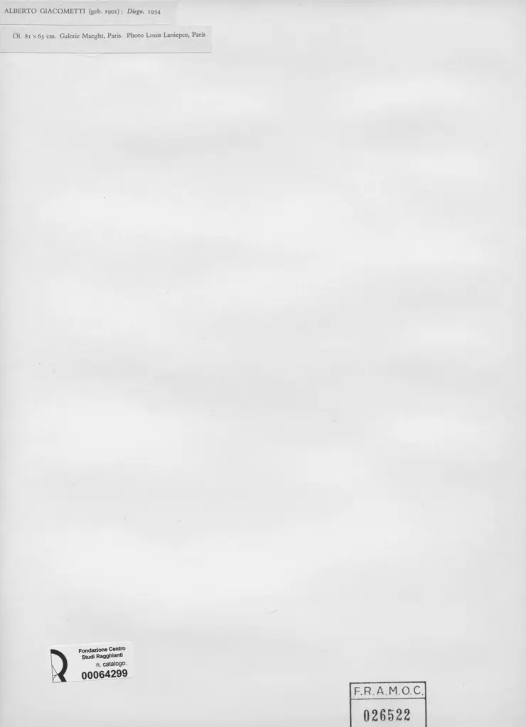 Laniepce, Louis , Giacometti, Alberto - sec. XX - Diego , retro