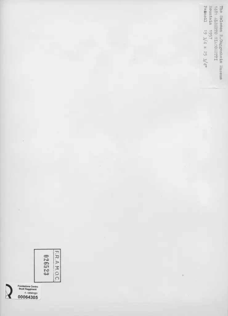 Anonimo , Giacometti, Alberto - sec. XX - Mountain , retro