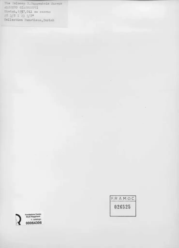 Anonimo , Giacometti, Alberto - sec. XX - Schetch , retro