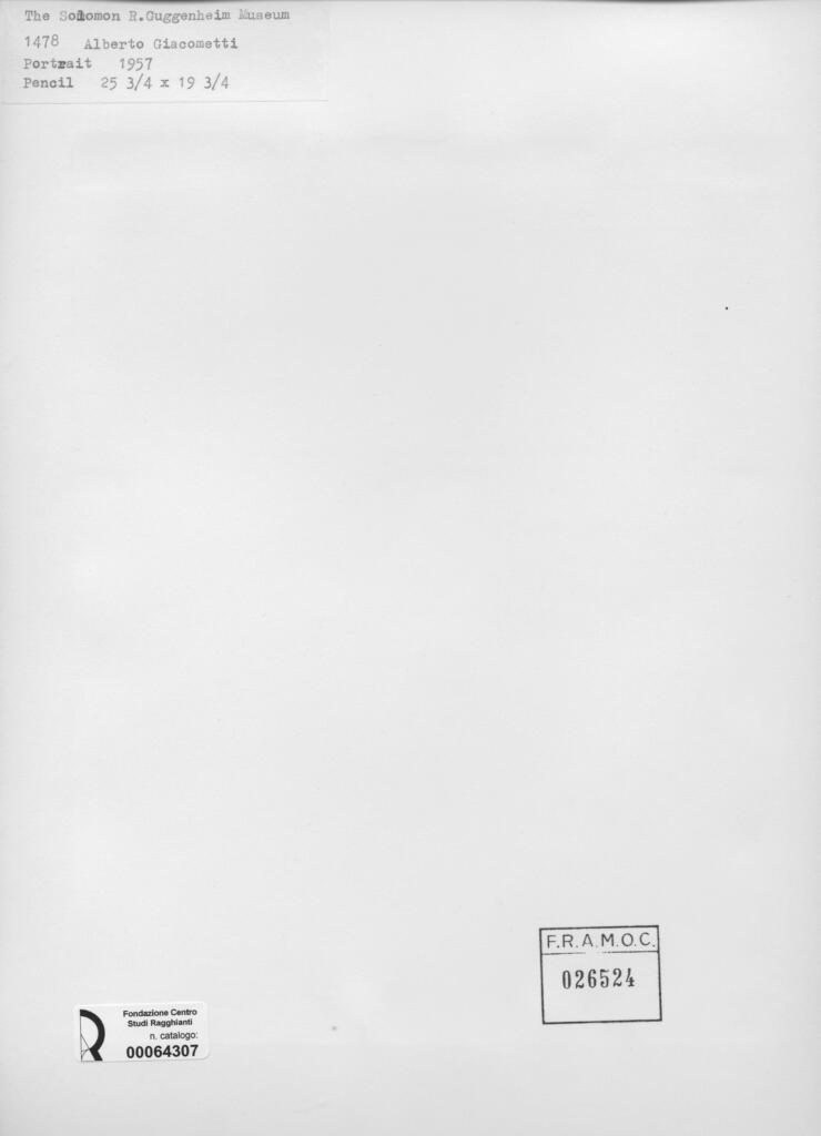 Anonimo , Giacometti, Alberto - sec. XX - Portrait , retro