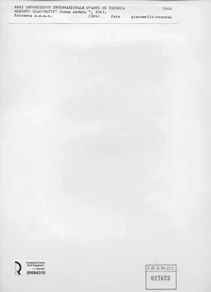 Giacomelli , Giacometti, Alberto - sec. XX - Donna seduta , retro