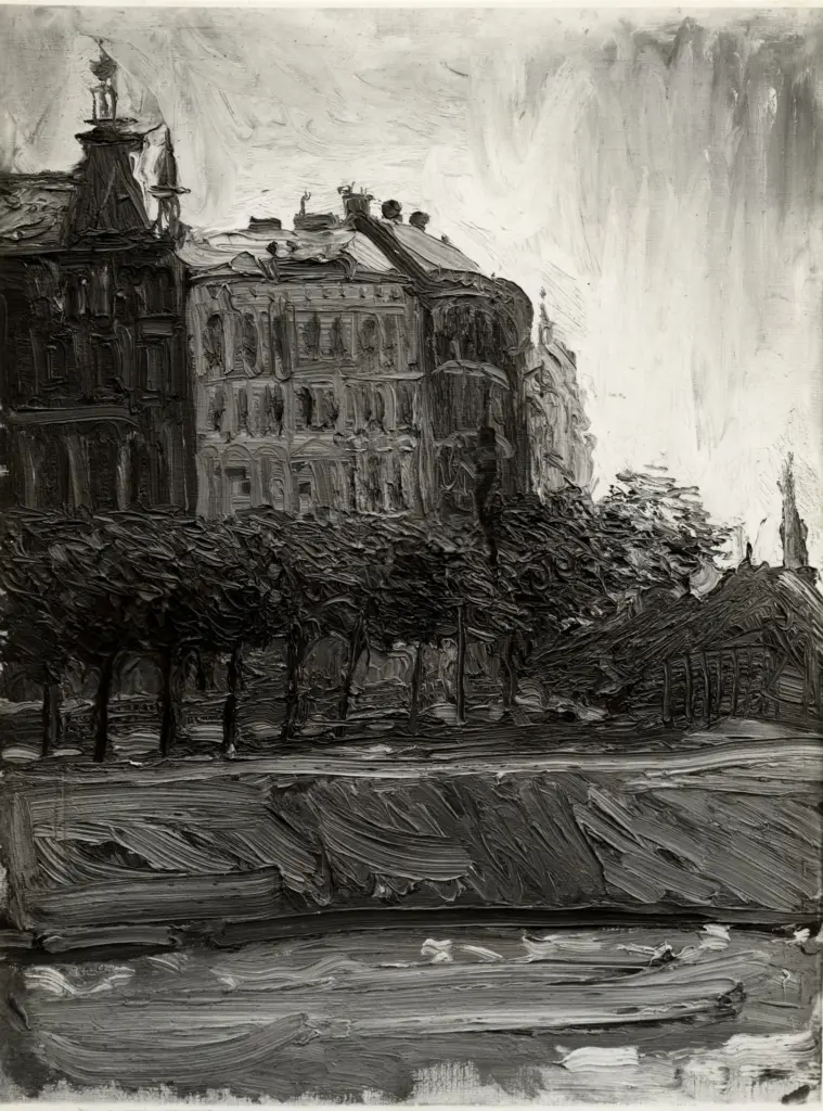 Giacomelli , Giacometti, Alberto - sec. XX - Canale sul Danubio , fronte