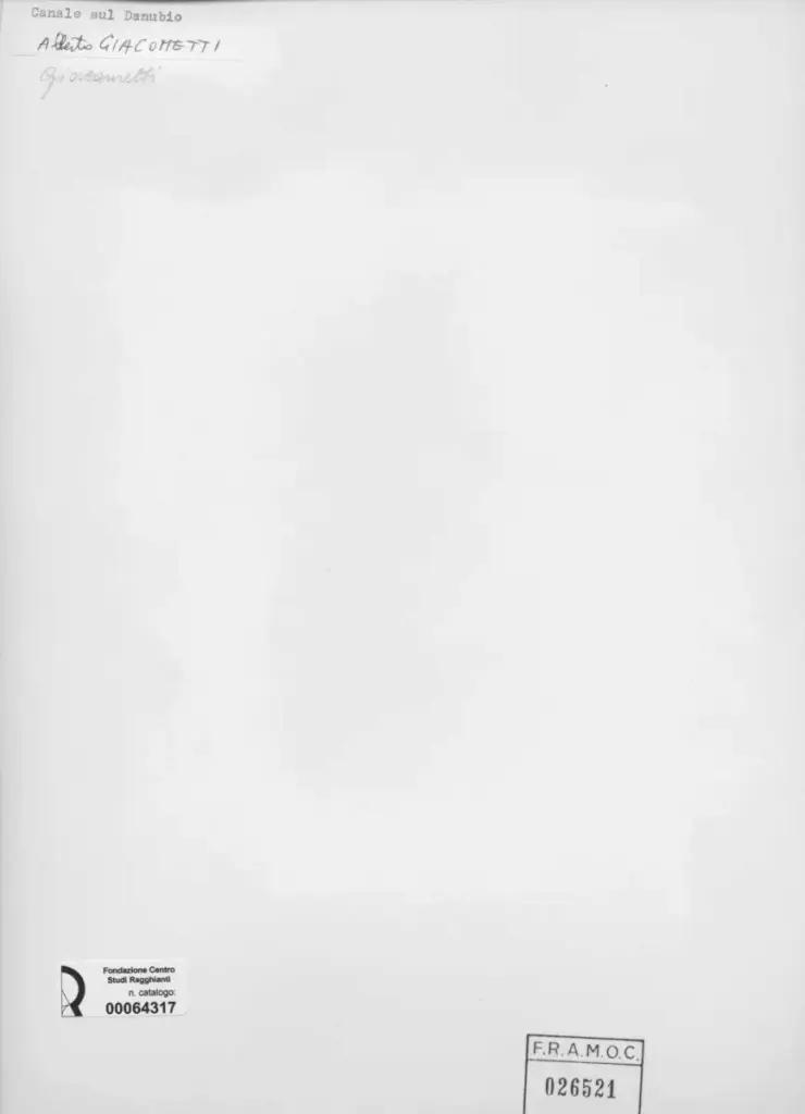 Giacomelli , Giacometti, Alberto - sec. XX - Canale sul Danubio , retro
