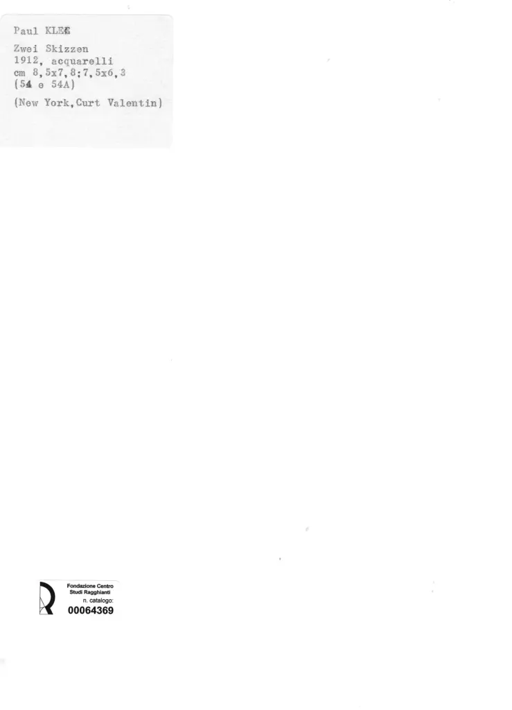 Anonimo , Klee, Paul - sec. XX - Zwei Skizzen , retro