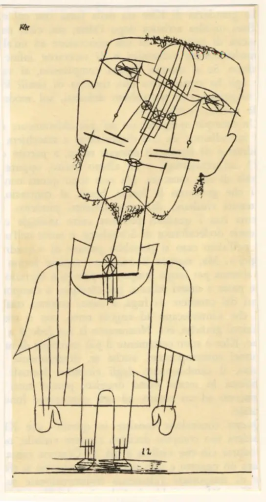 Anonimo , Klee, Paul - sec. XX - Primo disegno per lo spettro di un genio (Autoritratto) , fronte