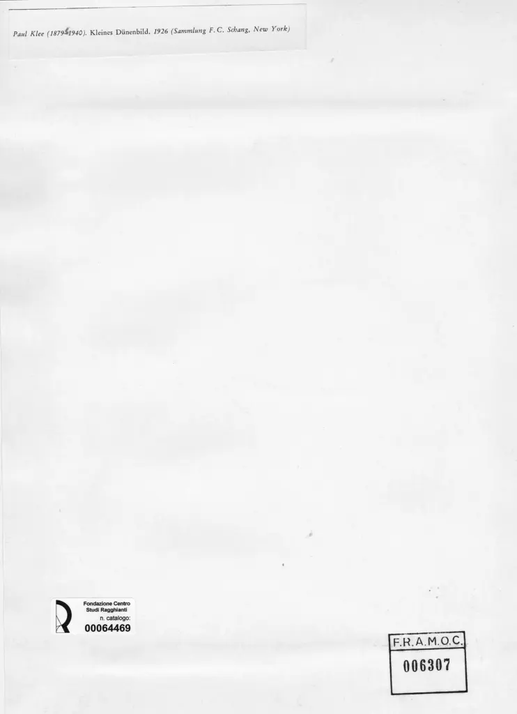 Anonimo , Klee, Paul - sec. XX - Kleines D&uuml;nebild , retro