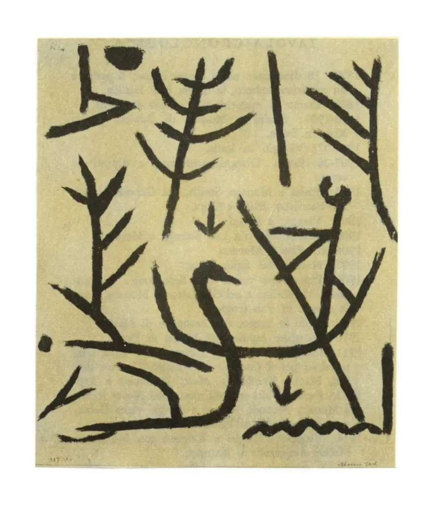 Anonimo , Klee, Paul - sec. XX - Stagno coi cigni , fronte