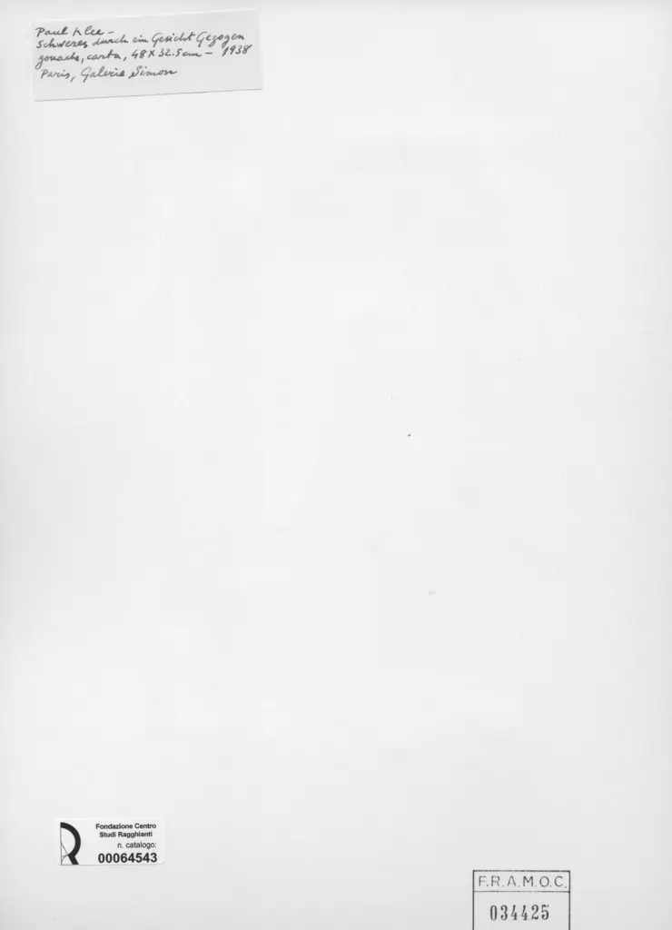 Anonimo , Klee, Paul - sec. XX - Schweres durch ein gesicht Gezogen , retro