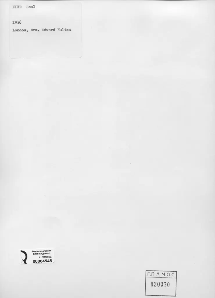 Anonimo , Klee, Paul - sec. XX , retro