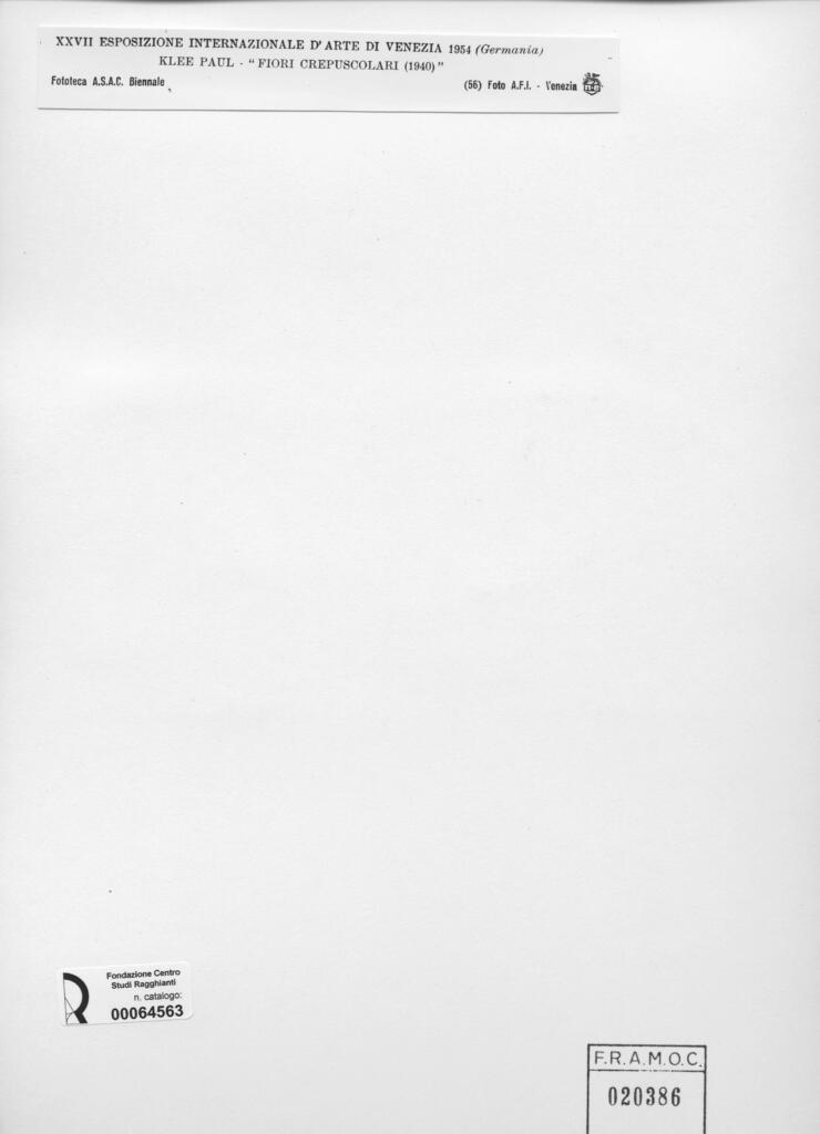 A.F.I. Agenzia Fotografica Industriale , Klee, Paul - sec. XX - Fiori crepuscolari , retro