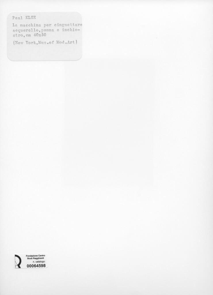 Anonimo , Klee, Paul - sec. XX - La macchina per cinquettare , retro