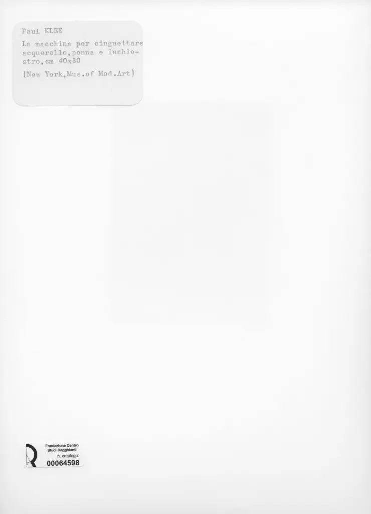 Anonimo , Klee, Paul - sec. XX - La macchina per cinquettare , retro
