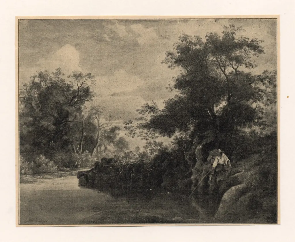 Anonimo , Keller, Gottfried - sec. XX - Felsige Uferlandschaft , fronte