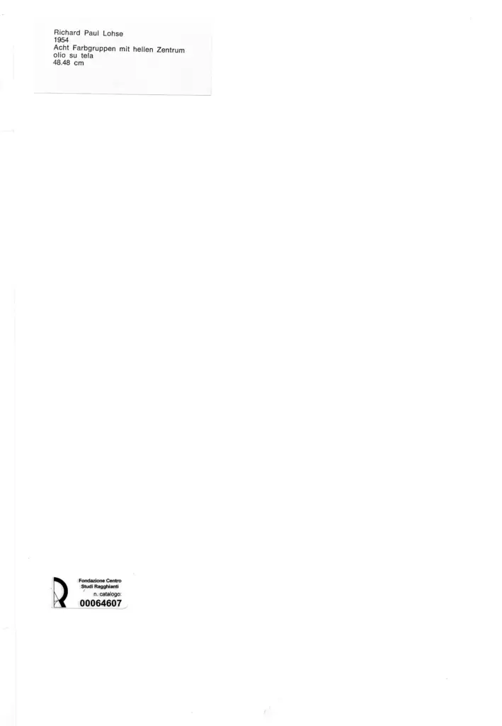 Anonimo , Lohse, Richard Paul - sec. XX - Acht Farbgruppen mit hellen Zentrum , retro