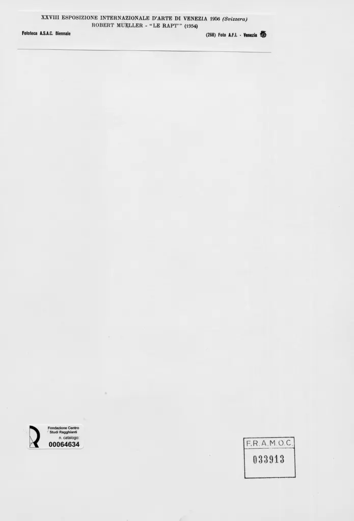 A.F.I. Agenzia Fotografica Industriale , M&uuml;ller, Robert - sec. XX - Le Rapt , retro