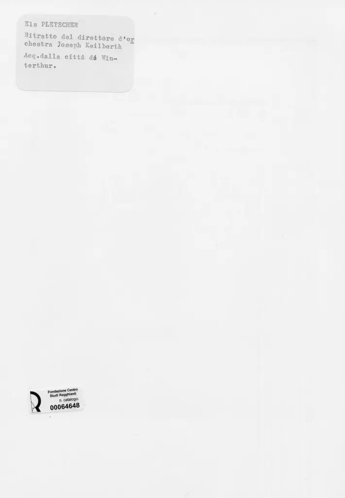 Anonimo , Pletscher, Els - sec. XX - Ritratto del direttore d'orchestra Joseph Keilberth , retro