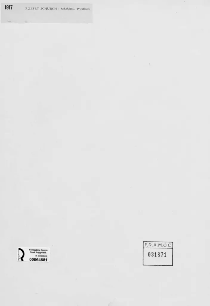 Anonimo , Sch&uuml;rch, Robert - sec. XX - Autoritratto , retro