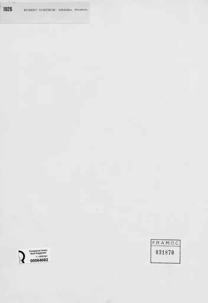 Anonimo , Schürch, Robert - sec. XX - Autoritratto , retro