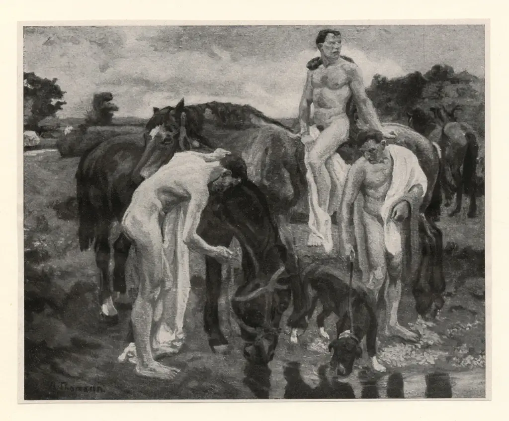 Thomann, Adolf , Pferdeschwemme -