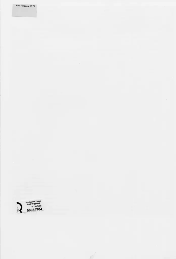 Anonimo , Tinguely, Jean - sec. XX - L'artista che disegna , retro