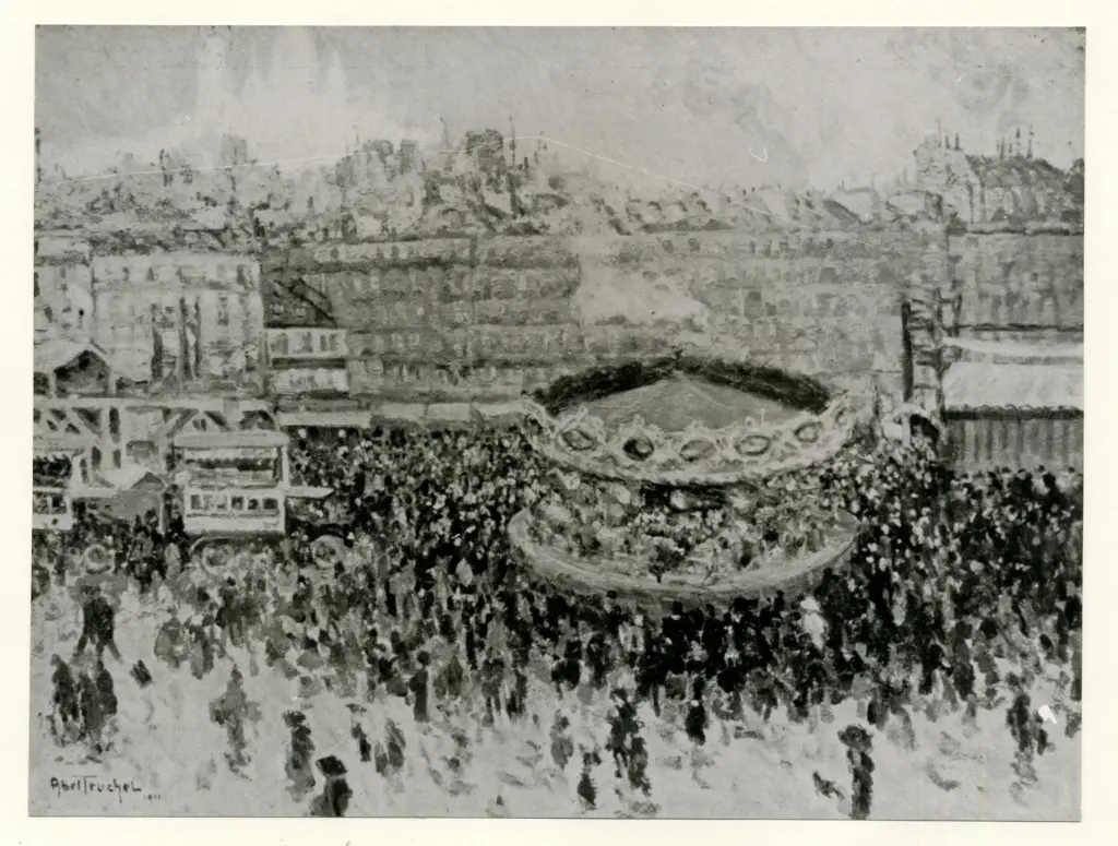 Anonimo , Truchet, Abel - sec. XX - Fete foraine - Place Pigalle , fronte