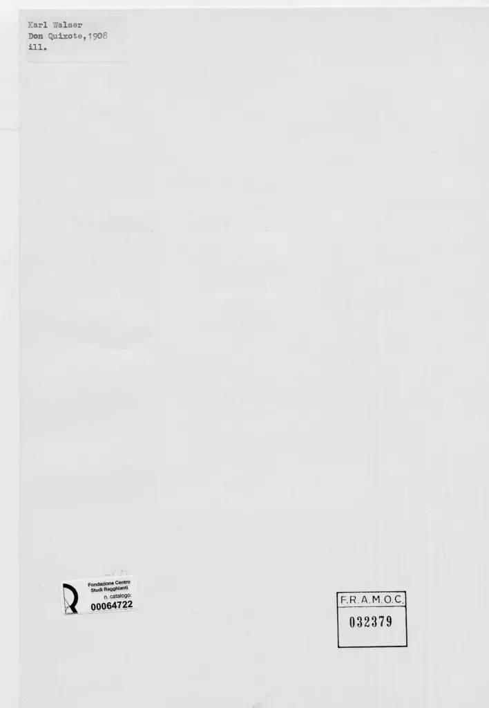Anonimo , Walser, Karl - sec. XX - Don Quixote , retro
