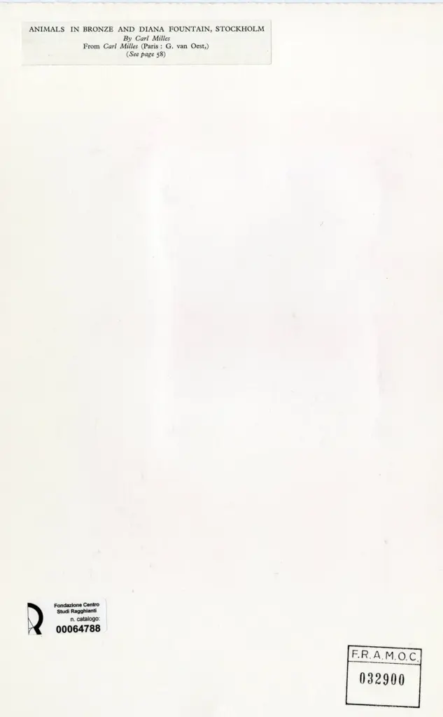 Anonimo , Milles, Carl - sec. XX - Animals in bronze and diana fountain , retro